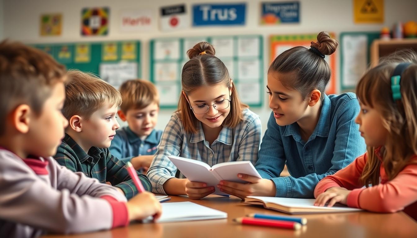 Student using a study guide to organize academic notes
